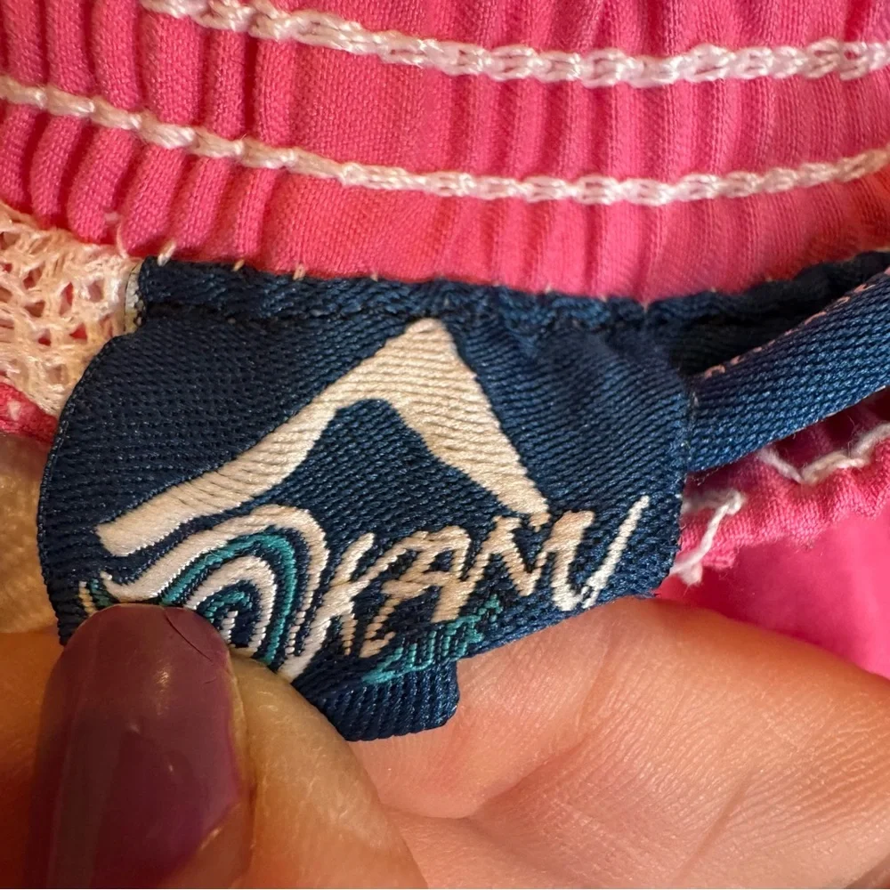 Kanu Surf Pink Board Shorts Swim‎ Trunks Cargo Pockets Medium